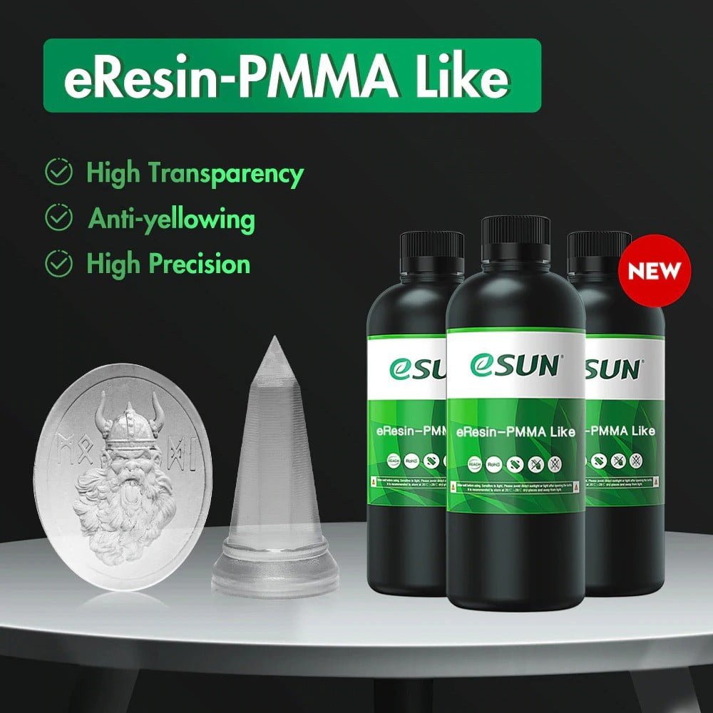 Clear transparant & non-yellowing 3D-printing resin