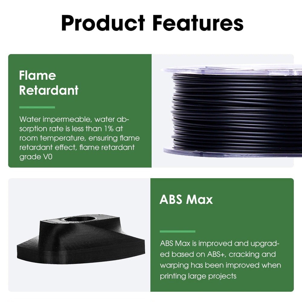 ESun 3D Printer Filament ABS+ 1.75mm 1kg BLACK filament buy