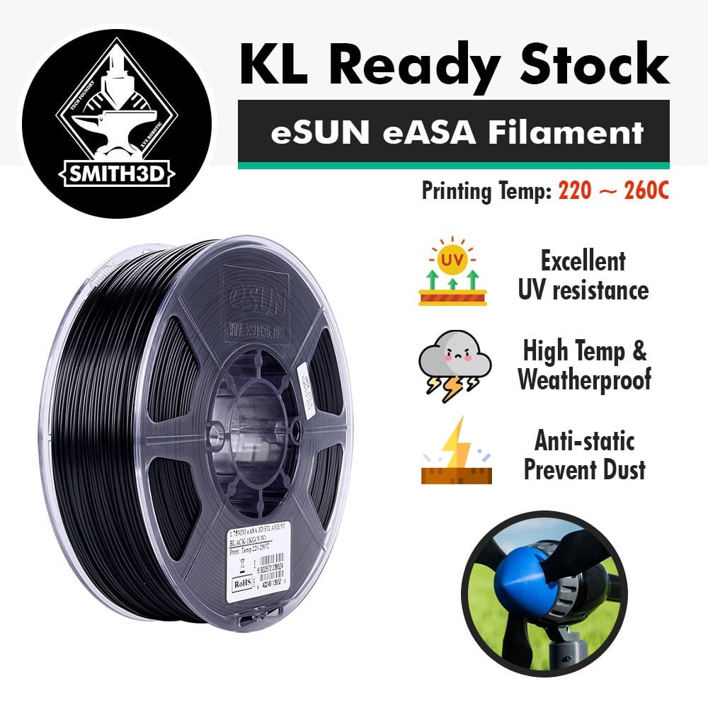 Black PRO Series ASA Filament - 1.75mm (1kg)