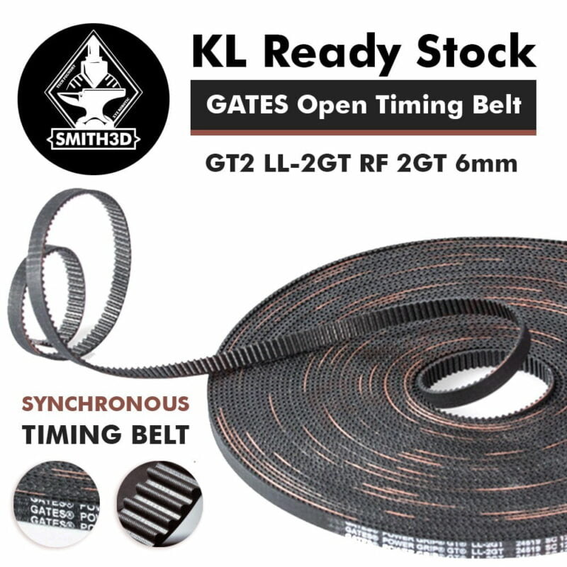 GATES Powergrip® Open Synchronous Timing Belt GT2 LL-2GT RF 2GT Width ...