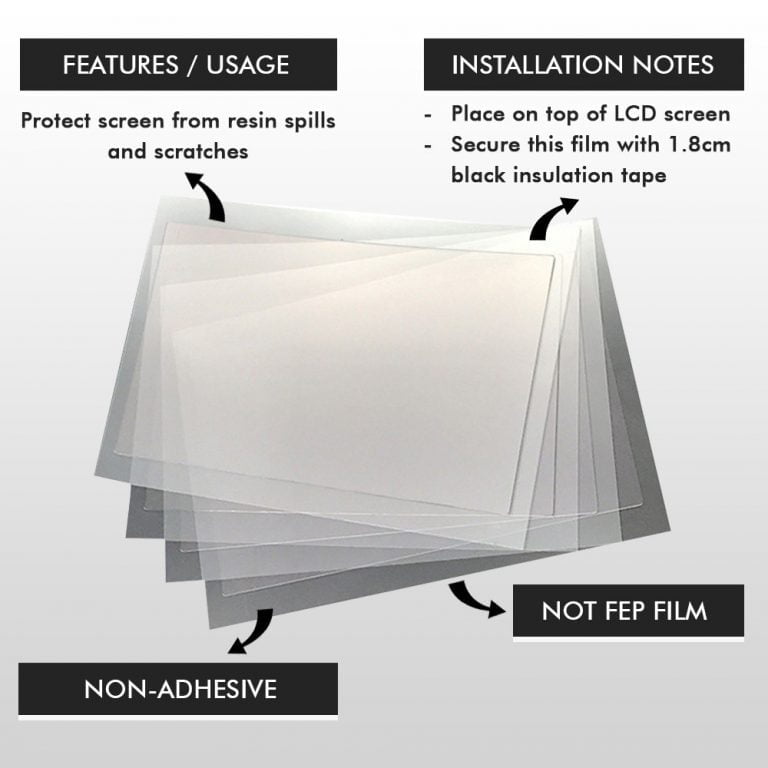 LCD Screen Protector Film for Resin 3D Printer 7/10 Inch Elegoo Saturn ...