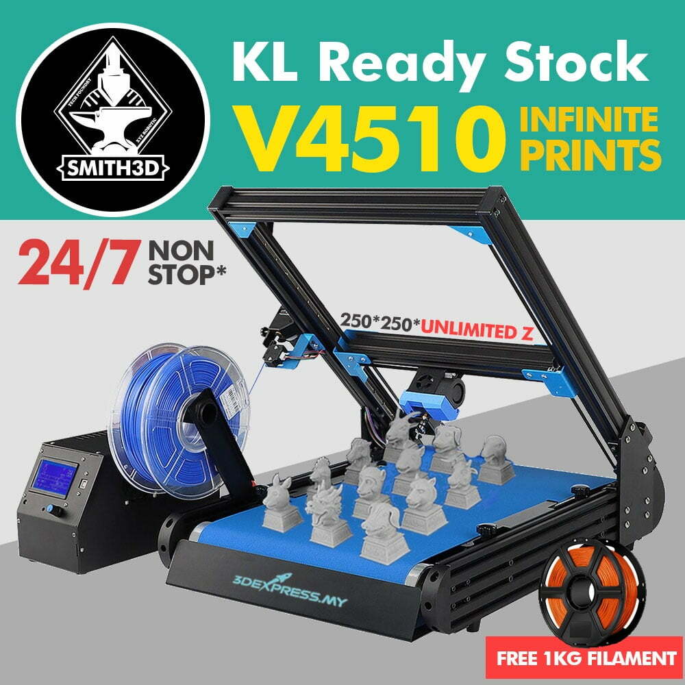 V4510 - Infinity Belt 3D Printer Linear Rail 250mm x 250mm x ∞mm 3DExpress. Infinite Z-Axis Conveyor Belt - Smith3D Malaysia