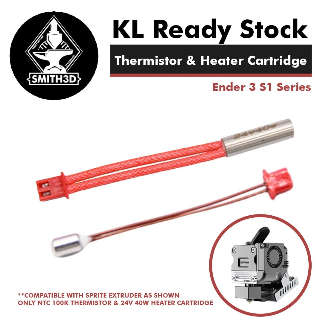 Thermistor and Heater Cartridge for Creality Ender 3 S1 / S1 Pro NTC 100K  24V 50W - Smith3D Malaysia